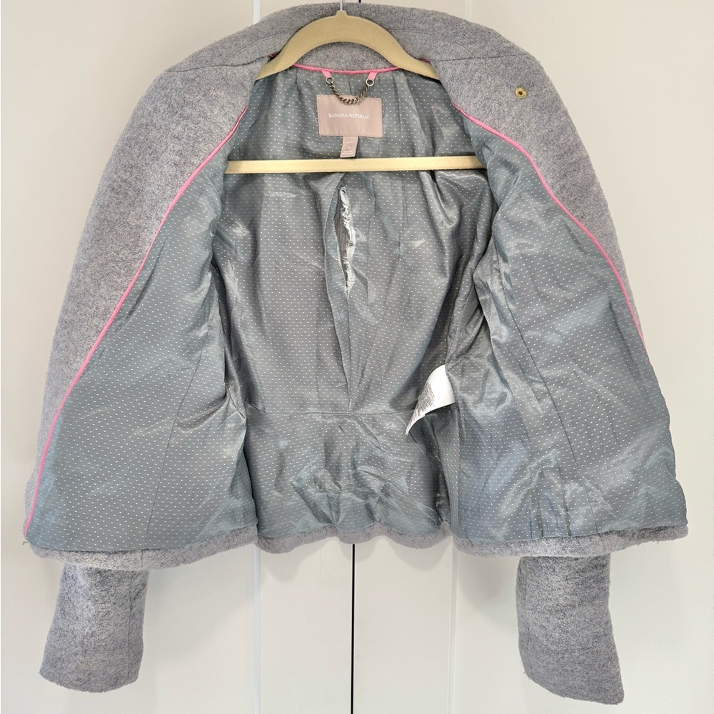 Grey Wool Banana Republic Coat (S) Petite size - Picture 8 of 12